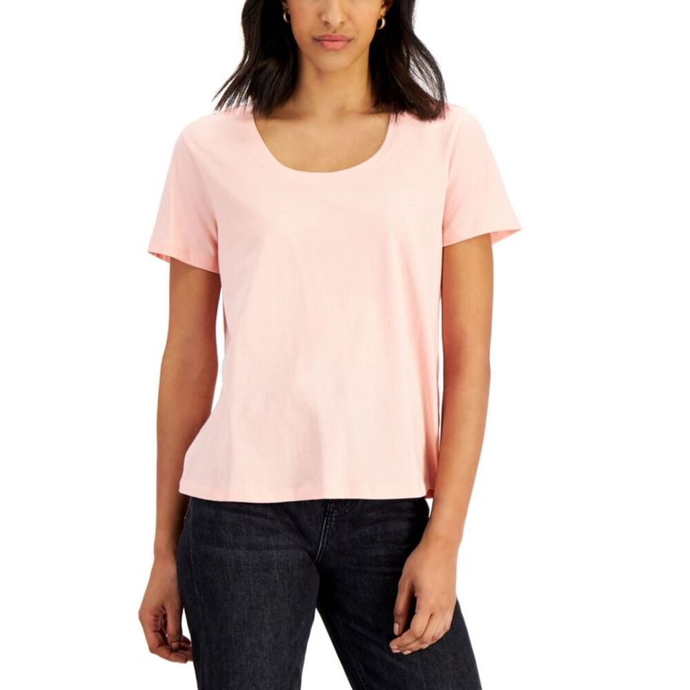 Style & Co Petite Cotton Scoop Neck T-Shirt